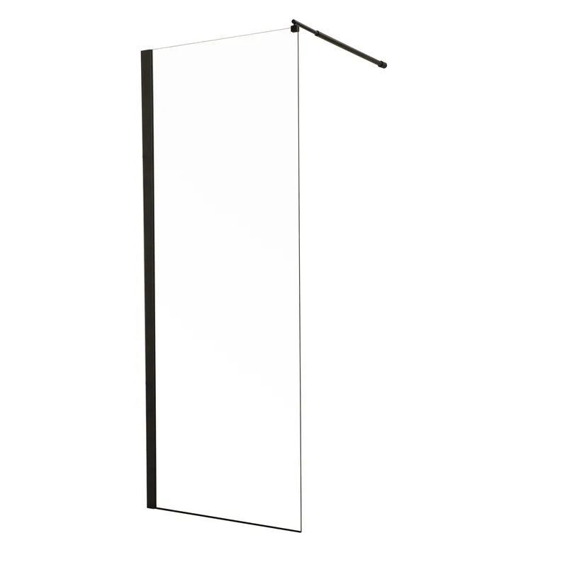 фото Душевая перегородка Mixxus Premium FLAT SP02-90x200-TR Black Walk-In прозрачное стекло 8мм (MI6855)