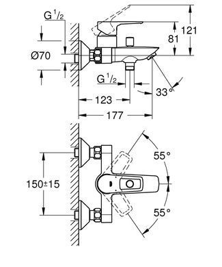 фото Змішувач для ванни Grohe BauLoop New (23603001)