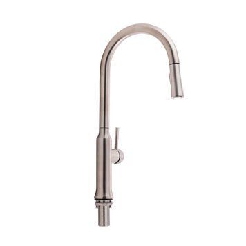 фотографія Змішувач для кухні Qtap Baruska з висувним виливом QTBAR9137103UN Brushed Nickel PVD