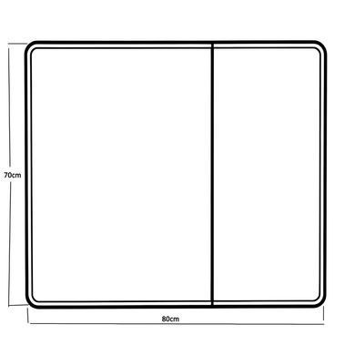 фото Дзеркальна шафка MIXXUS PREMIUM OLIVARY CM01-80x70x13 з LED Touch, димером, рег. яскравості (MI8296)