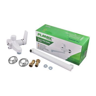 фотографія Змішувач для ванни PLAMIX OSCAR-006 EURO WHITE (без шланга та лійки) (Колір білий) (PM0599)