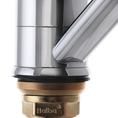 фото Змішувач для умивальника Cron Magic 555 (вилив 15 см) (чорна ручка) (CR0131)