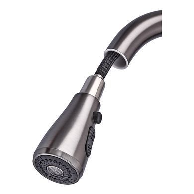 фотографія Змішувач для кухні з висувною лійкою Zerix PUL-014 Graphite (колір графіт) (ZX5036)