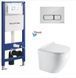 фото Інсталяція KollerPool AQUA LINE + EDGE White панель змиву + підвісний унітаз ROUND Smart з сидінням Soft-close ( змив Tornado 3,0 )