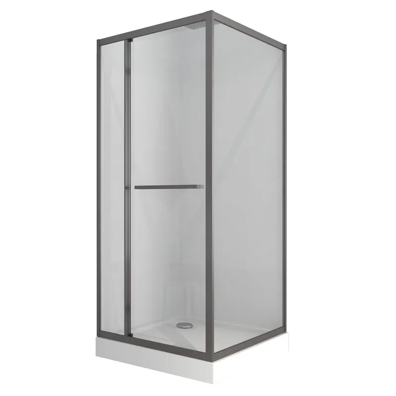 фото Душова кабіна з низьким піддоном MIXXUS STYLE SCT01-90x90x200-TR GRAPHITE прозоре скло 6мм (MI8432)