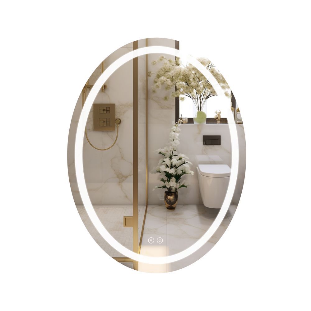фото Зеркало Qtap Mideya (DC-F801) 600х800 с LED-подсветкой Touch, с антизапотеванием, диммером QT2078F801W