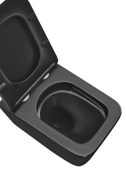 фото Унітаз підвісний Mixxus Premium QUADRO-0301-T3 BLACK 490х340х360mm, система змиву TORNADO 3.0 (MP6587)