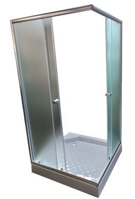 фото Душова кабіна з низьким піддоном MIXXUS CUBIC SCT01-100x100x195-FB CHROME матове скло 4мм (MI6904)