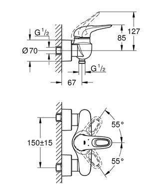 фотографія Змішувач для душу Grohe Eurostyle (33590003)