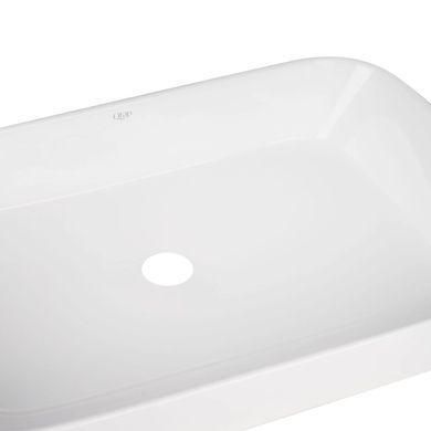 фото Комплект Qtap Scorpio: Раковина накладная прямоугольная 550х390х120 мм Matt Black + Донный клапан PU03