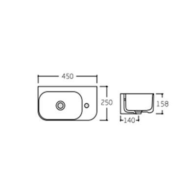 фотографія Раковина Qtap Tern 450х250х158 White QT17115117RWN