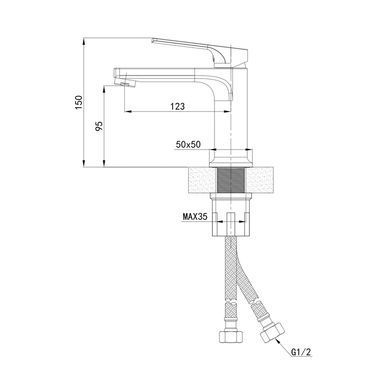 фото Змішувач для умивальника Mixxus Premium MONE 001 NUT (MI6768)