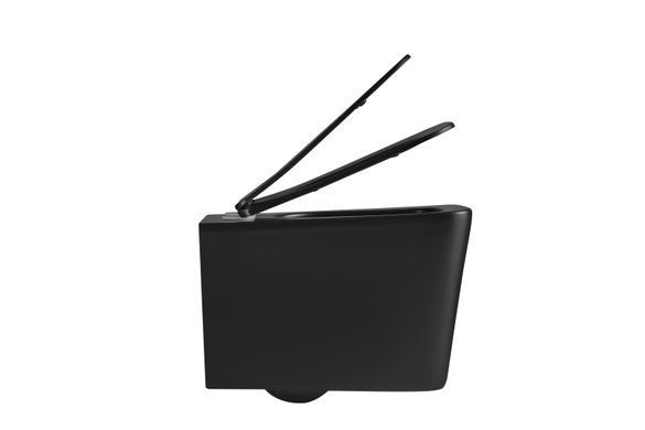 фото Унітаз підвісний Mixxus Premium QUADRO-0301-T3 BLACK 490х340х360mm, система змиву TORNADO 3.0 (MP6587)