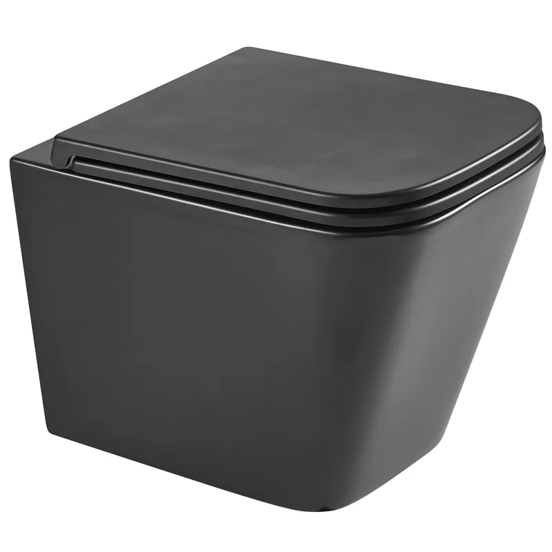 фото Унітаз підвісний Mixxus Premium QUADRO-0301-T3 BLACK 490х340х360mm, система змиву TORNADO 3.0 (MP6587)