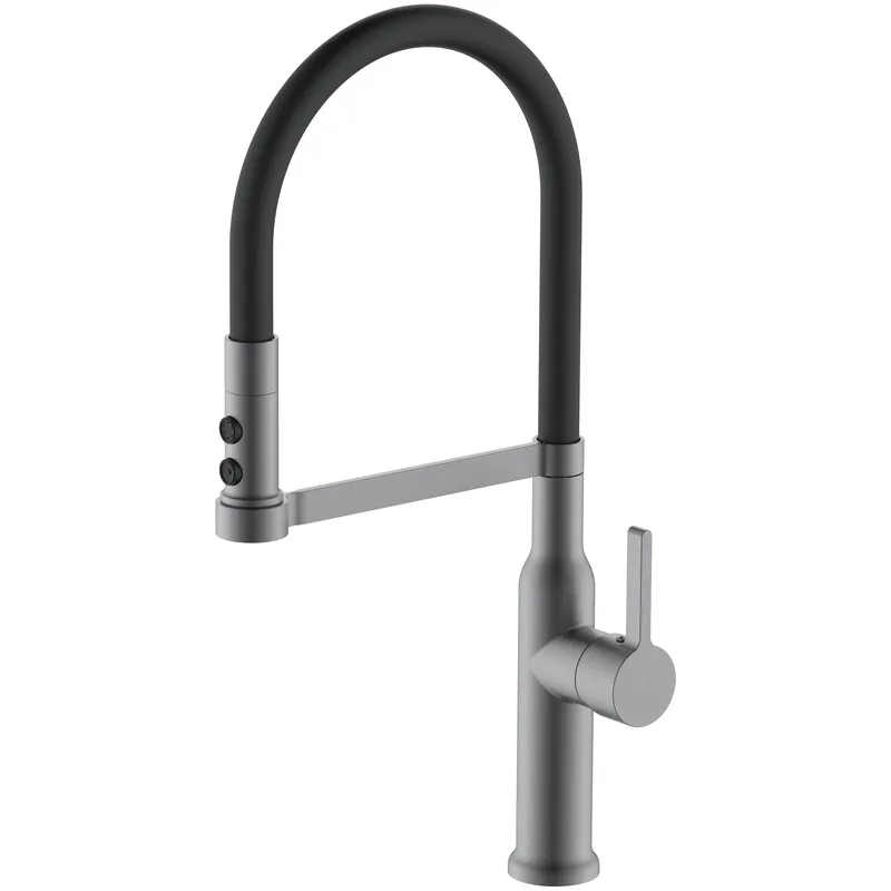 фото Змішувач для кухні MIXXUS PREMIUM PULL 017 GRAPHITE REFL.BLACK (Кол.графіт+силік.вилив чор.) (MI8278)