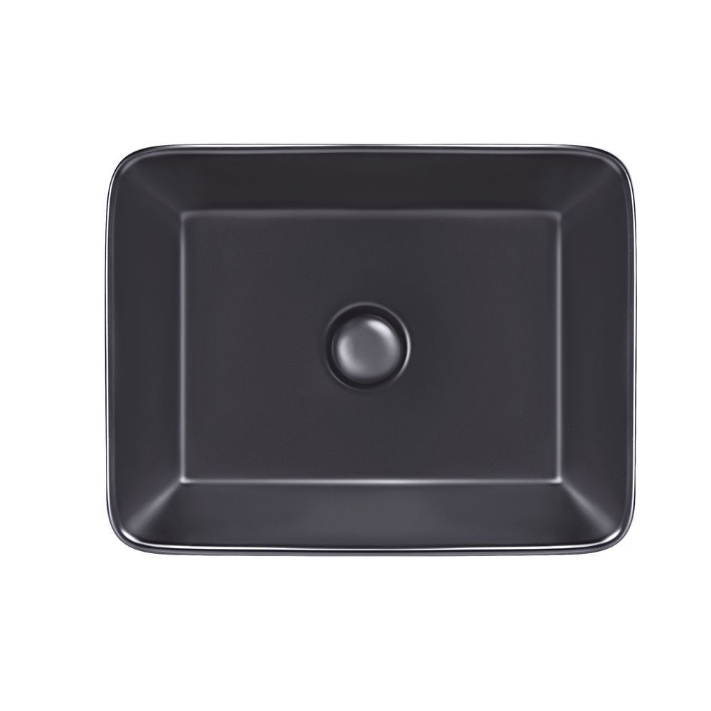 фото Раковина-чаша Qtap Tern 475х370х140 Matt black с донным клапаном QT172074MBMB