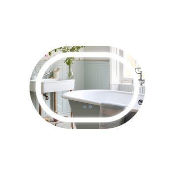 фото Зеркало Qtap Gemini 650х900 с LED-подсветкой Touch, с антизапотеванием, с диммером, рег. темп. цвета (3000-6500K) Reverse QT2578R6590