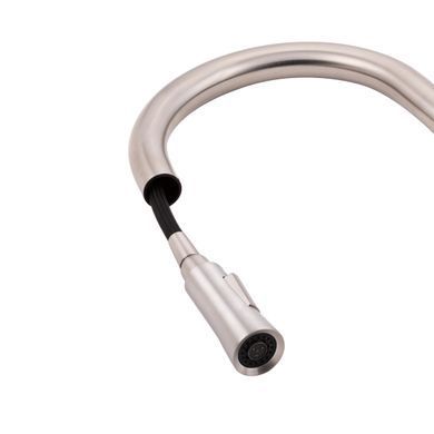 фотографія Змішувач для кухні Qtap Evicka з висувним виливом QTEVI91103UN Brushed Nickel PVD