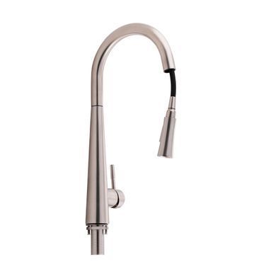 фотографія Змішувач для кухні Qtap Evicka з висувним виливом QTEVI91103UN Brushed Nickel PVD