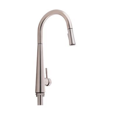 фотографія Змішувач для кухні Qtap Evicka з висувним виливом QTEVI91103UN Brushed Nickel PVD