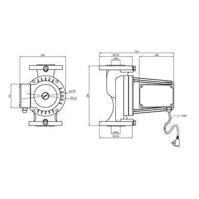 фото Насос циркуляционный фланцевый Pumpman GRS40/10F Нmax 10 м Qmax 18 куб.м 550 Вт