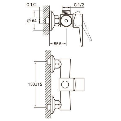 фото Змішувач HK &Oslash;35 для душа AQUATICA HK-1D130C (9732300)