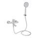 фото Смеситель для ванны Brinex Pure 006 с поворотным изливом (с душевым гарнитуром) Nickel BRIPUR006NKL