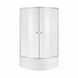 фото Lidz Latwa SC90x90.SAT.HIGH.FR Душевая кабина полукруглая, стекло Frost 4 мм + Lidz Душевой поддон KAPIELKA ST90x90x41, с панелью