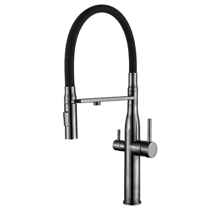 фото Кухонний змішувач на дві води Mixxus VTM-021 graphite Refl.Black (нерж. сталь) (MI6088)
