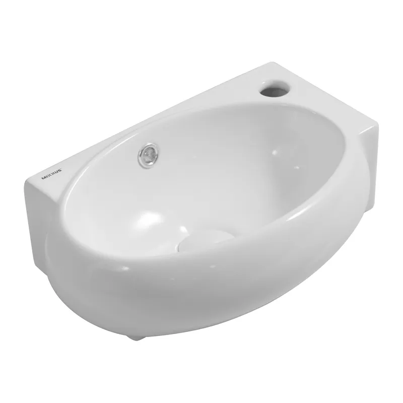 фото Раковина підвісна Mixxus Premium DIVERSE-1201-L 400х215х140mm з отвором під змішувач та переливом (MP6507)