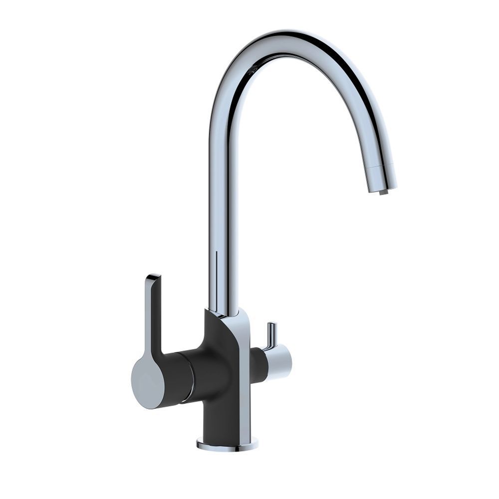 фото Смеситель для кухни Qtap Grand с подключением для питьевой воды QTGRA362CRB45669 Chrome/Black