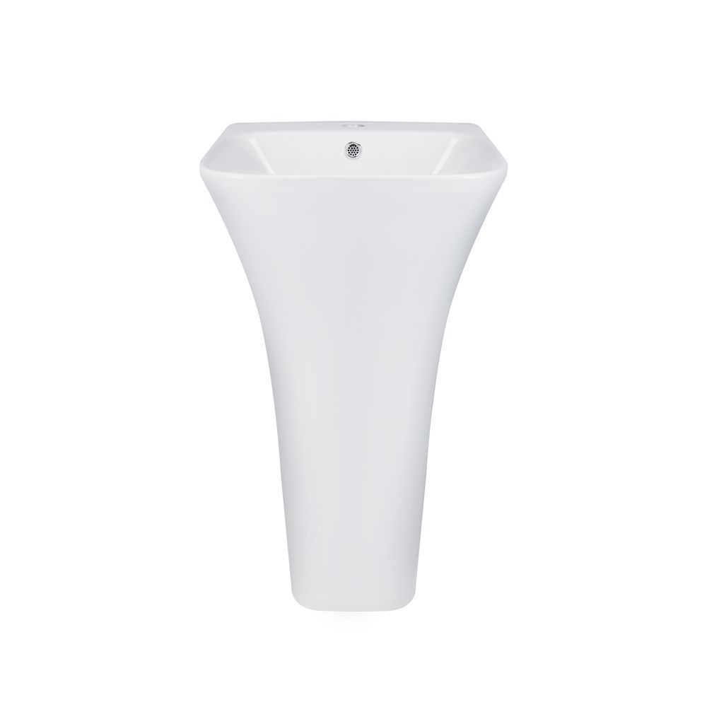 фото Раковина напольная моноблок Qtap Crow 450x435x835 White с донным клапаном QT0511G315W