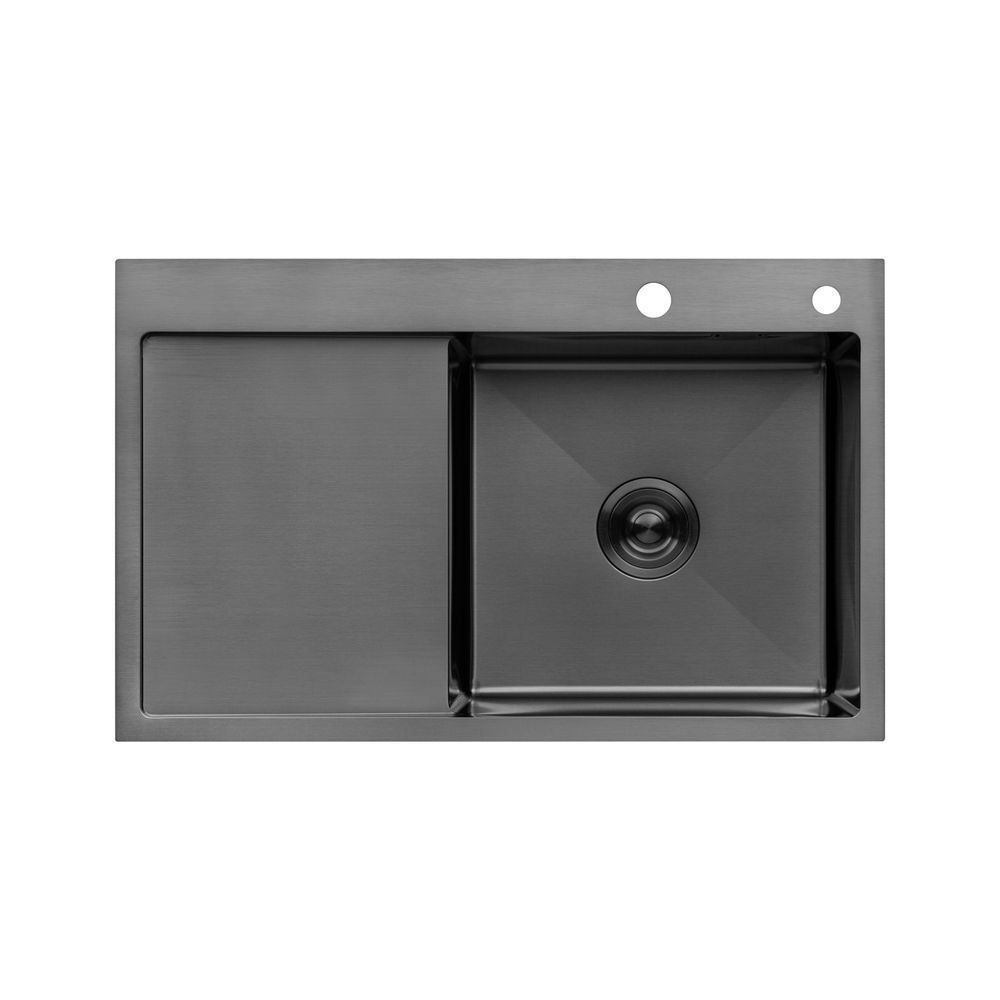 фото Кухонна мийка Kroner KRP Schwarze - 7849RHM PVD (3.0/1.0 мм)