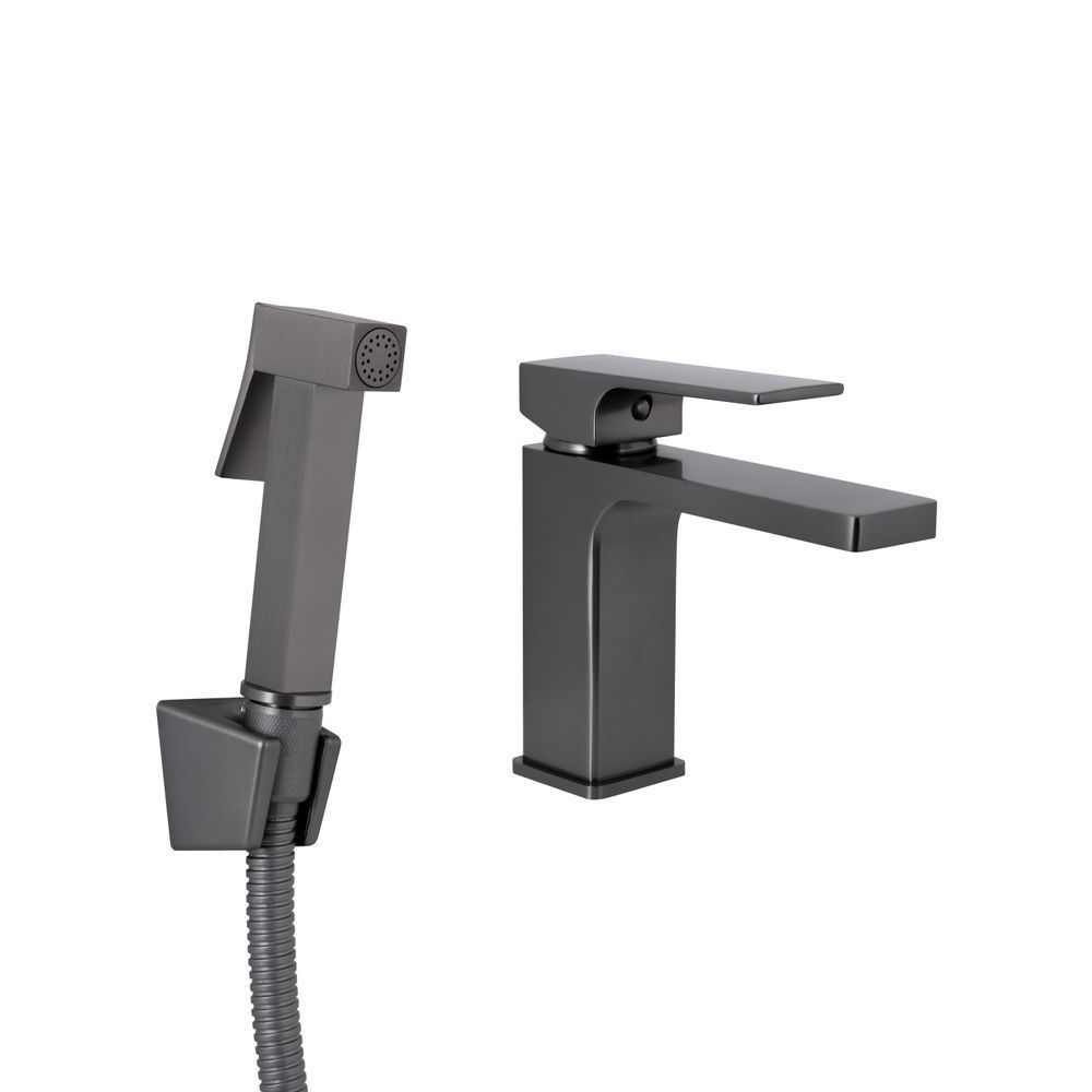 фото Смеситель для раковины Qtap Gemini (с гигиеническим душем) QTGEM272GMB45692 Gunmetal Black PVD