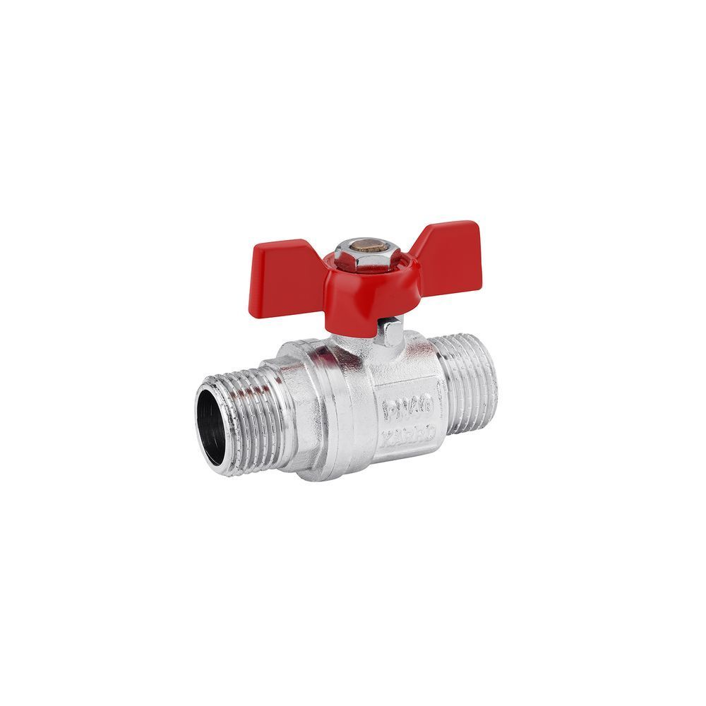 фото Кран шаровой Karro "Standart+" 1/2" НН PN40 бабочка, никелированный