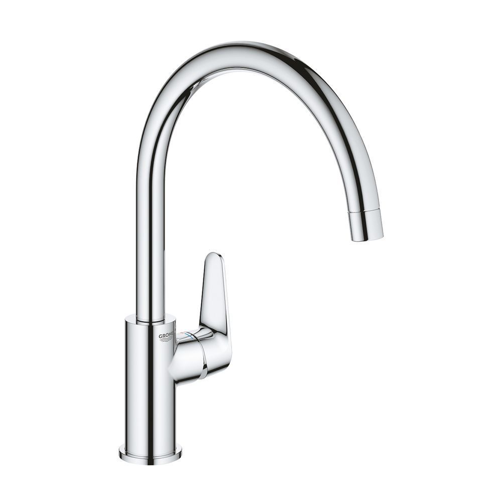 фотографія Змішувач для кухні Grohe StartCurve 31554001 &mdash; це ідеальне поєднання німецької якості, функціональності та сучасного дизайну. Високий трубкоподібний вилив з аератором і радіусом повороту 360&deg; забезпечує максимальну зручність під час щоденних кухонних спра