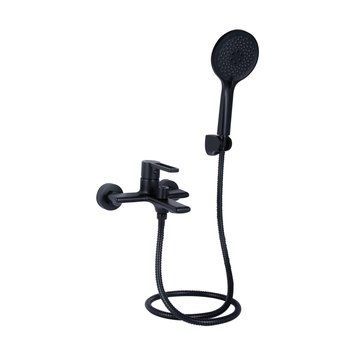 фотографія Змішувач для ванни Qtap Taurus (з душовим гарнітуром) QTTAU259BLM45662 Black Matt
