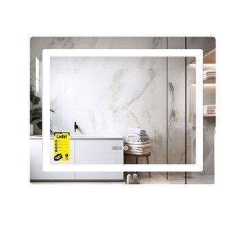 фото Зеркало Lidz Kubis (KU2) 1000х800 с часами, с LED-подсветкой Touch, с антизапотеванием, с диммером, рег. яркости LDKU1000800CL49282