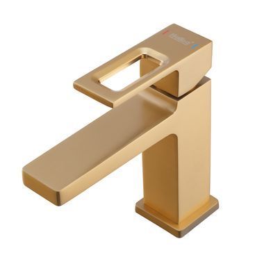 фото Змішувач для умивальника Haiba KANT 001 BRUSHED GOLD (HB9605)
