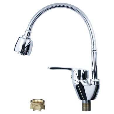 фото Змішувач ML &Oslash;40 для кухні гусак гофрований на гайці AQUATICA ML-4B644C (9746120)