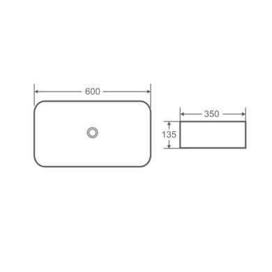 фотографія Раковина-чаша Qtap Tern 600x350x135 White QT17112270WN
