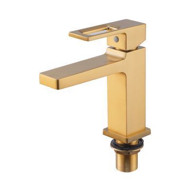 фото Змішувач для умивальника Haiba KANT 001 BRUSHED GOLD (HB9605)