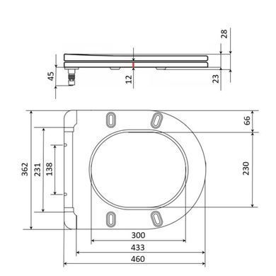 фото Qtap Сиденье для унитаза напольного (Grand) 560&times;363&times;30 мм, White, с микролифтом, Slim Duroplast, Quick Release QT26228301W3