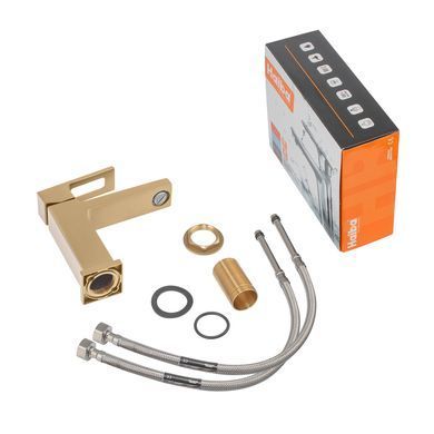 фото Змішувач для умивальника Haiba KANT 001 BRUSHED GOLD (HB9605)