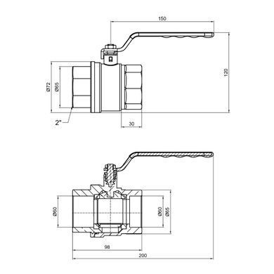 фото Кран шаровой Thermo Alliance Standart 2" ВР для газа (рычаг) SD600NG50PN40