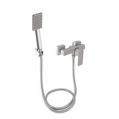 фото Смеситель для душа Lidz Kubis 010 (с душевым гарнитуром) (k35) LDKUB010NKS28535 Nickel