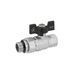 фотографія Кран-американка шаровой прямой Kroner 1/2" ВН PN40 бабочка, никелированный &mdash; высококачественный кран, предназначенный для систем водоснабжения, отопления и охлаждения. Благодаря своим техническим характеристикам, он подходит как для бытового, так и промыш