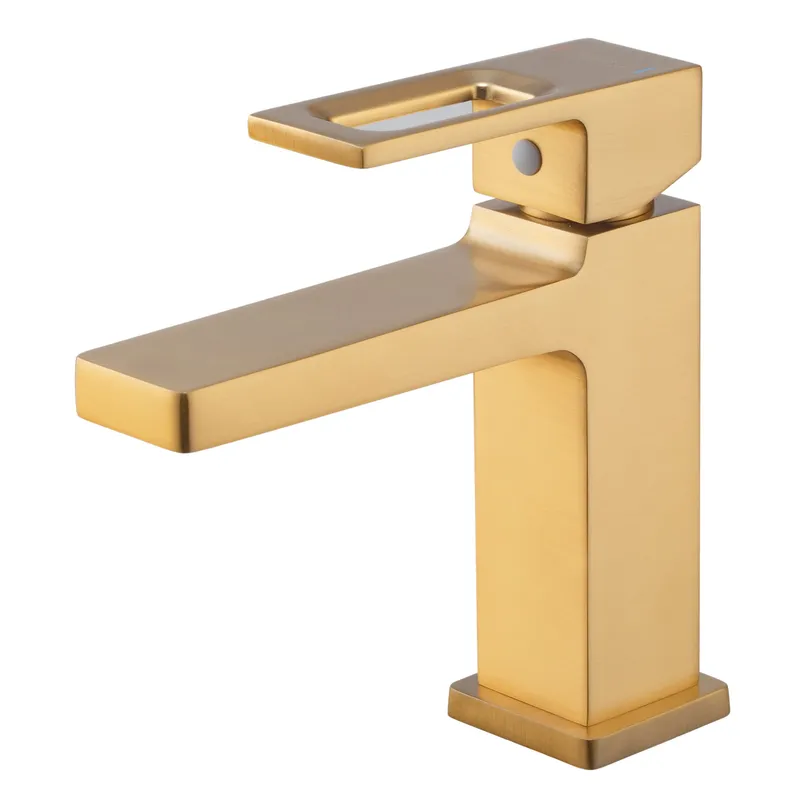 фото Змішувач для умивальника Haiba KANT 001 BRUSHED GOLD (HB9605)