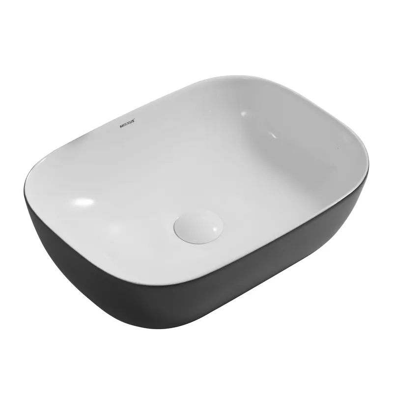 фото Раковина накладна Mixxus Premium DIVERSE-0112 WHITE-BLACK 455х325х135mm (MP6542)