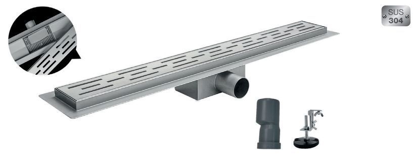 фото Душовий трап із нержавіючої сталі SUS304 Koer FD01-70x800 (KR3279)